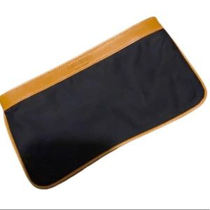 Kate Spade Natural Nylon Black Leather Wristlet